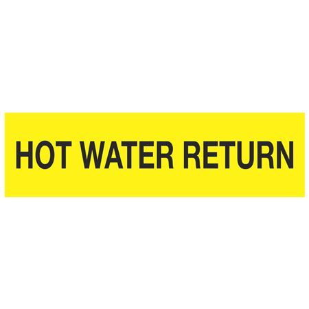 ANSI Pipe Markers Hot Water Return - Pk/10